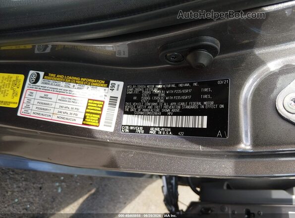 5TDYRKEC0MS028648 2021 TOYOTA SIENNA Gray Շարժիչի բաժամունքի տեսք