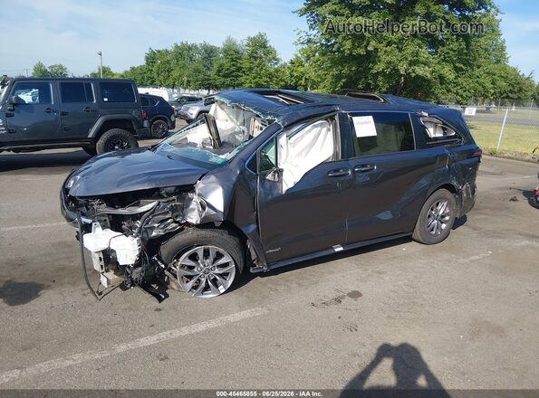 5TDYRKEC0MS028648 2021 TOYOTA SIENNA Gray Առջևի ձախ երեք քառորդ տեսարան