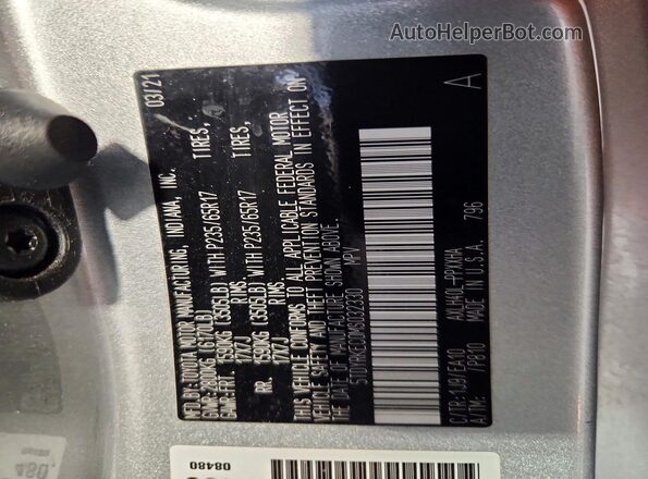 5TDYRKEC0MS032330 2021 TOYOTA SIENNA Silver 