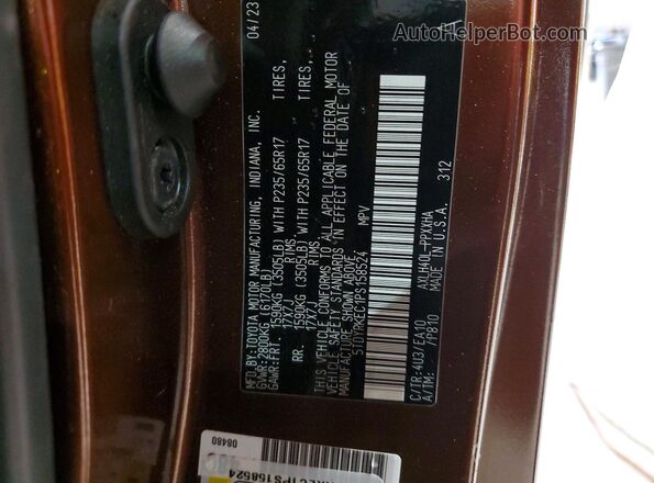 5TDYRKEC1PS158524 2023 TOYOTA SIENNA Brown Vista interior de 360 grados