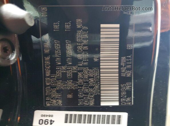 5TDYRKEC1TS299331 2026 TOYOTA SIENNA Black VIN კოდის სტიკერის ხედი