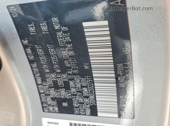 5TDYRKEC2SS227911 2025 TOYOTA SIENNA Silver Widok naklejki z numerem VIN