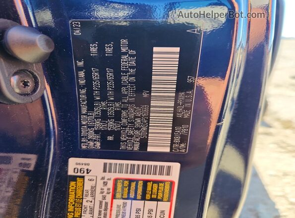 5TDYRKEC4PS160669 2023 TOYOTA SIENNA Blue VIN sticker view