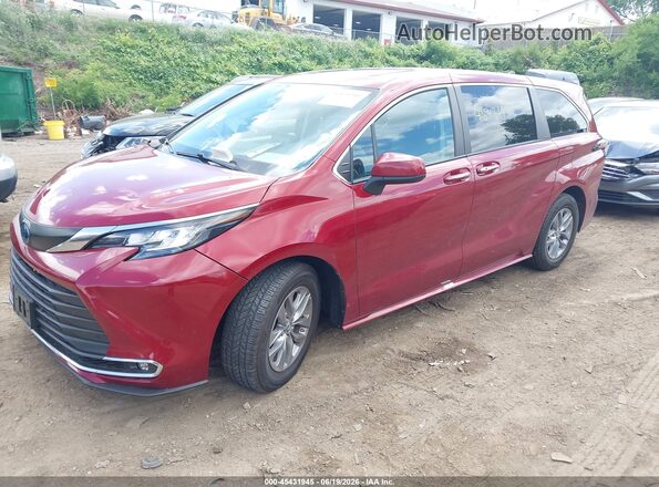 5TDYRKEC5NS126916 2022 TOYOTA SIENNA Red Առջևի ձախ երեք քառորդ տեսարան