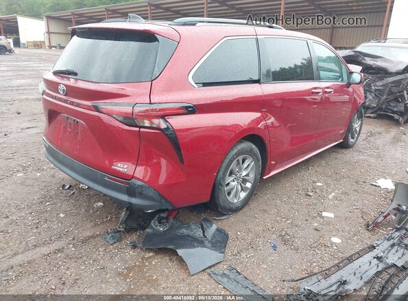 5TDYRKEC9MS019270 2021 TOYOTA SIENNA Red უკანა მარჯვენა