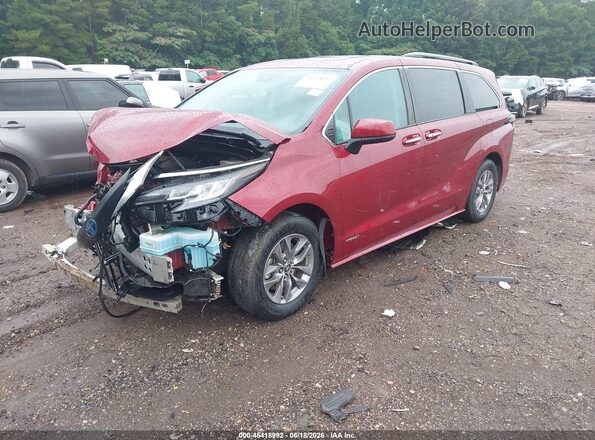 5TDYRKEC9MS019270 2021 TOYOTA SIENNA Red წინა მარცხენა ხედი სამი მეოთხედიდან