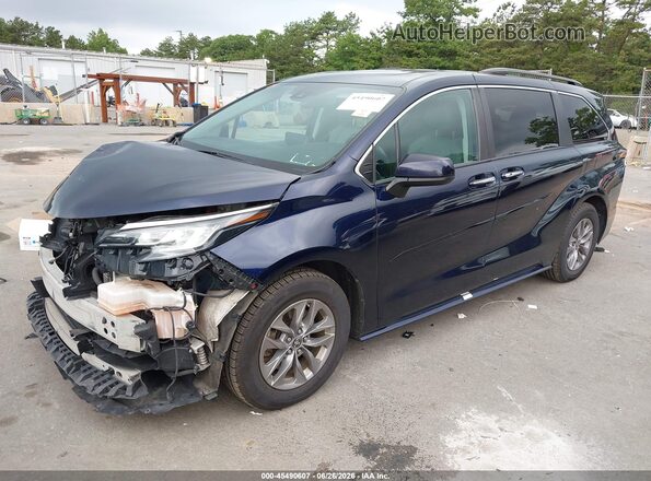 5TDYSKFC2NS045925 2022 TOYOTA SIENNA Blue Vista tres cuartos delantera izquierda