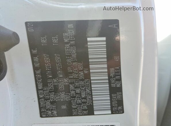 5TDYSKFC6MS033629 2021 TOYOTA SIENNA White VIN sticker view