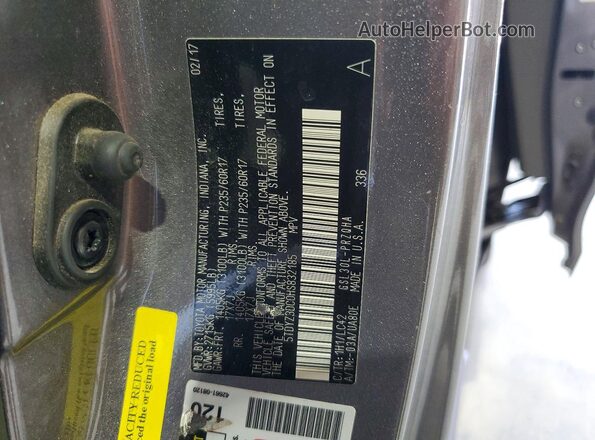 5TDYZ3DC0HS832185 2017 TOYOTA SIENNA Gray VIN sticker view