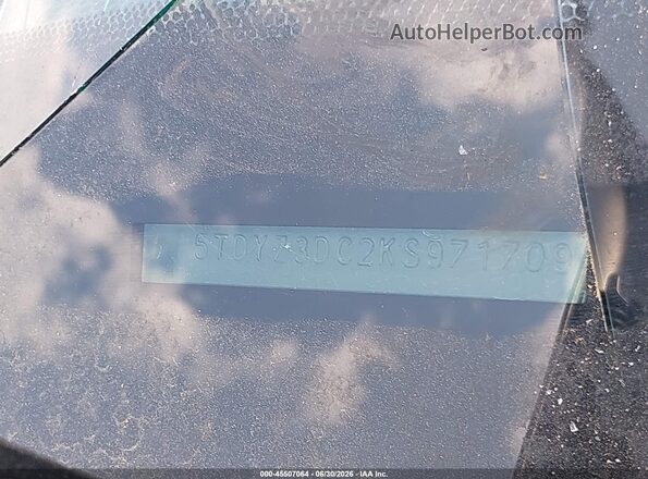 5TDYZ3DC2KS971709 2019 TOYOTA SIENNA Серый Вид подкапотного пространства