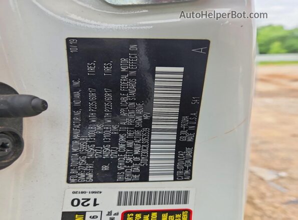 5TDYZ3DC2LS053539 2020 TOYOTA SIENNA White 