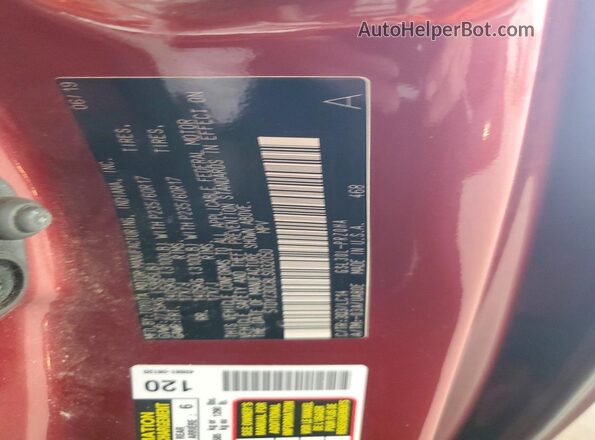 5TDYZ3DC8LS032050 2020 TOYOTA SIENNA Burgundy Widok naklejki z numerem VIN