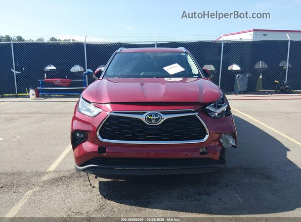 5TDYZRAHXLS028357 2020 TOYOTA HIGHLANDER Red Vista del cuadro de instrumentos