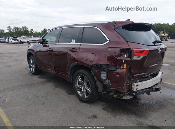 5TDYZRFH5JS286744 2018 TOYOTA HIGHLANDER Red Tył lewy