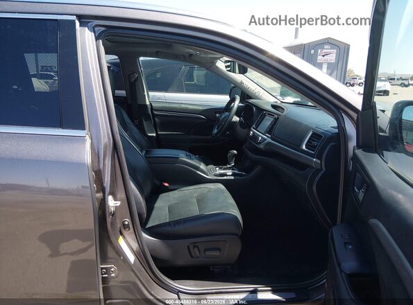 5TDYZRFH7KS302217 2019 TOYOTA HIGHLANDER Серый Вид салона спереди