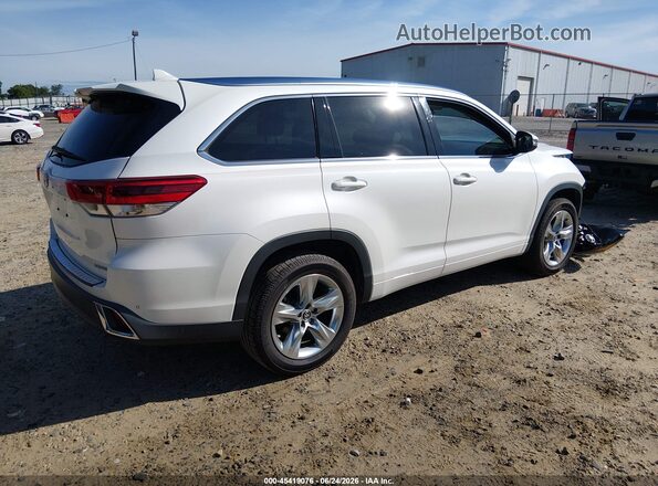 5TDYZRFH8KS306941 2019 TOYOTA HIGHLANDER White უკანა მარჯვენა