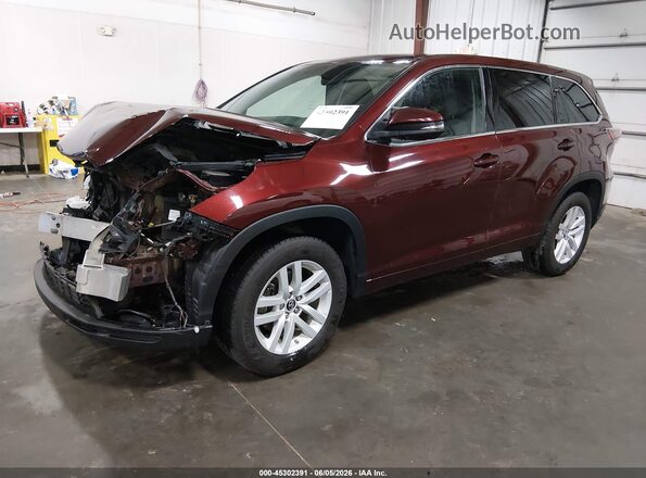 5TDZARFH0GS021346 2016 TOYOTA HIGHLANDER Maroon Przód lewy