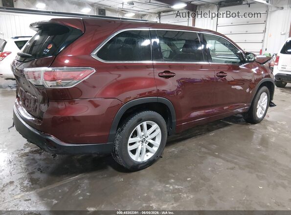 5TDZARFH0GS021346 2016 TOYOTA HIGHLANDER Maroon Tył prawy