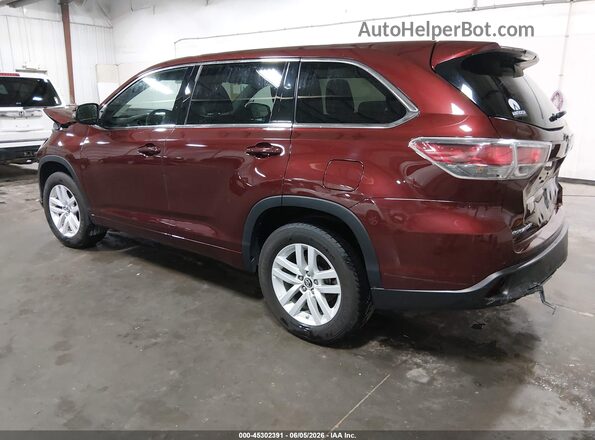 5TDZARFH0GS021346 2016 TOYOTA HIGHLANDER Maroon Tył lewy