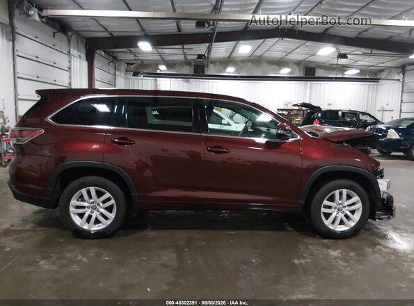 5TDZARFH0GS021346 2016 TOYOTA HIGHLANDER Maroon Widok wnętrza 360 stopni