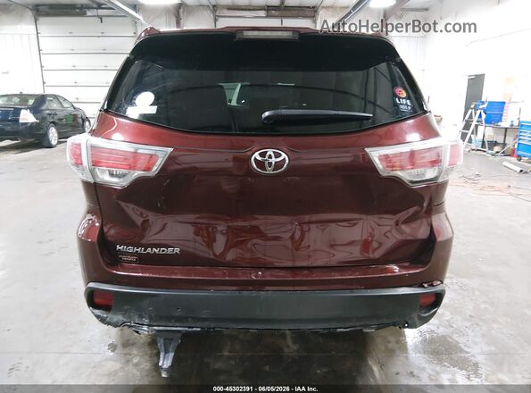 5TDZARFH0GS021346 2016 TOYOTA HIGHLANDER Maroon 