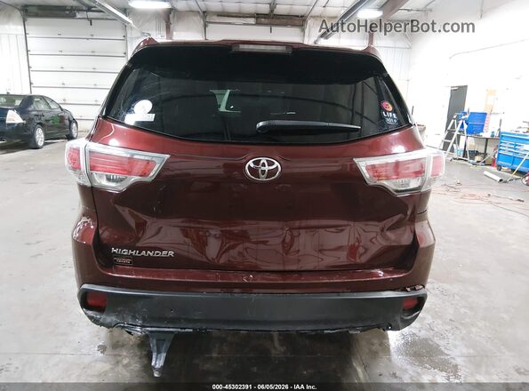 5TDZARFH0GS021346 2016 TOYOTA HIGHLANDER Maroon 