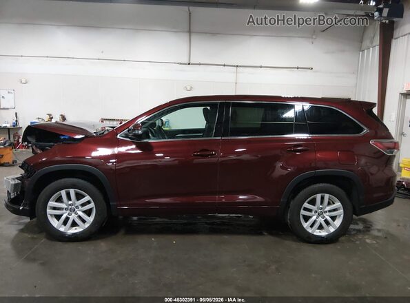 5TDZARFH0GS021346 2016 TOYOTA HIGHLANDER Maroon 