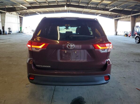 5TDZARFH0JS035349 2018 TOYOTA HIGHLANDER Burgundy Вид ззаду