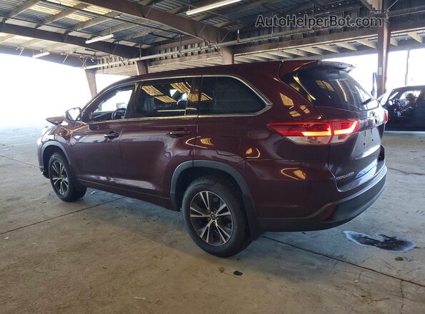 5TDZARFH0JS035349 2018 TOYOTA HIGHLANDER Burgundy Задня ліва чверть