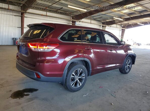 5TDZARFH0JS035349 2018 TOYOTA HIGHLANDER Burgundy Задня права чверть