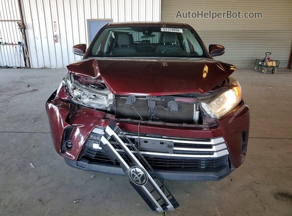 5TDZARFH0JS035349 2018 TOYOTA HIGHLANDER Burgundy Вид спереду