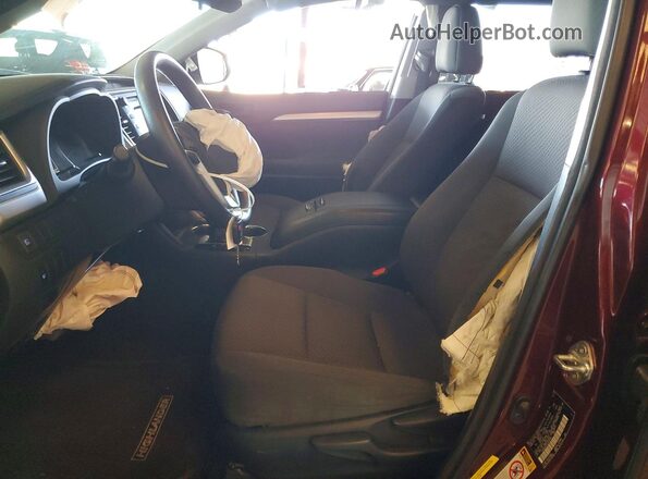 5TDZARFH0JS035349 2018 TOYOTA HIGHLANDER Burgundy Вид салону спереду