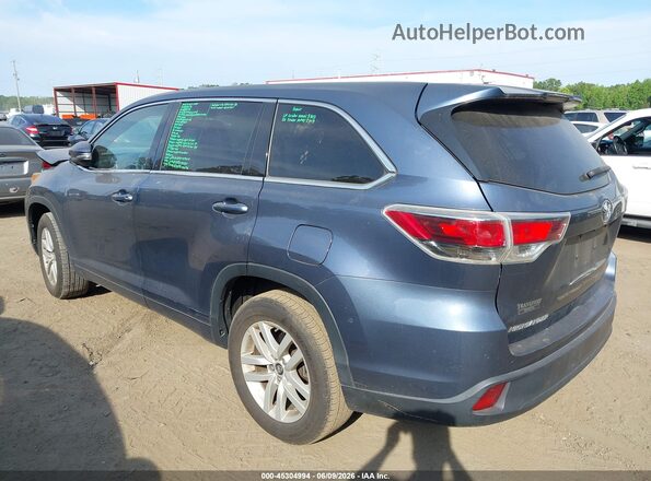 5TDZARFH1GS022800 2016 TOYOTA HIGHLANDER Blue უკანა მარცხენა