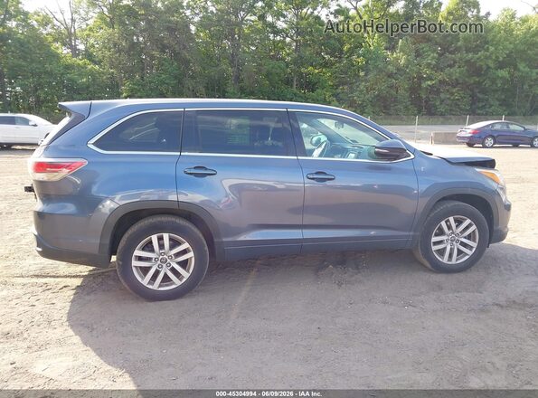 5TDZARFH1GS022800 2016 TOYOTA HIGHLANDER Blue უკანა სალონის ხედი