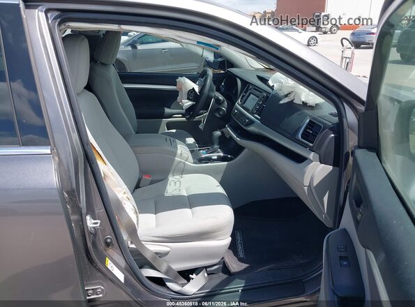 5TDZARFH3JS038892 2018 TOYOTA HIGHLANDER Серый Вид салона спереди