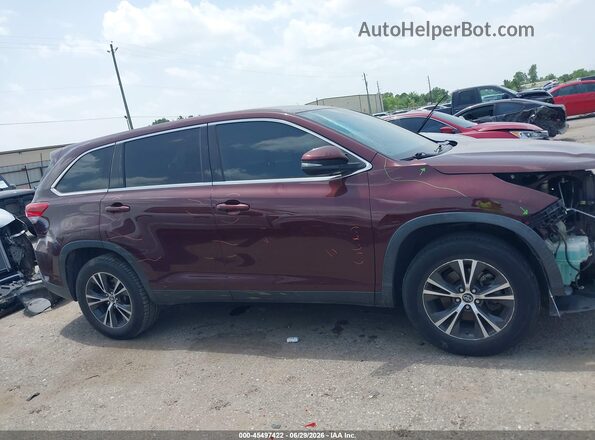 5TDZARFH8KS051591 2019 TOYOTA HIGHLANDER Burgundy Вид задньої частини салону
