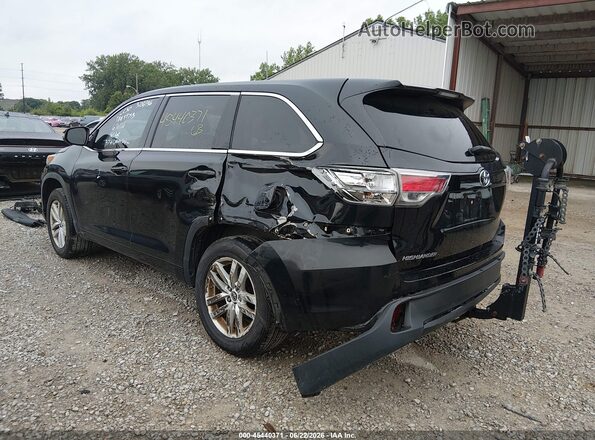 5TDZARFH9GS017232 2016 TOYOTA HIGHLANDER Black Задня ліва чверть