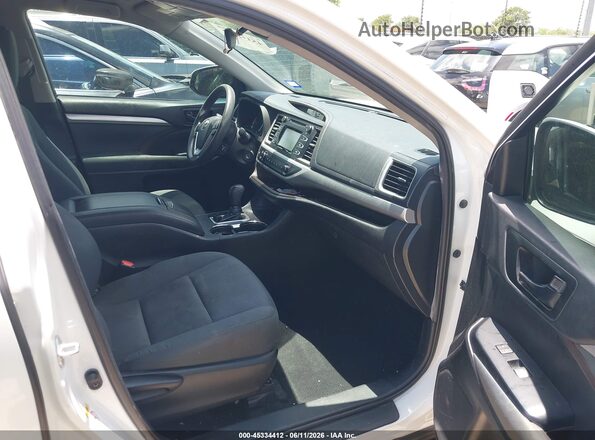 5TDZARFH9KS047713 2019 TOYOTA HIGHLANDER White წინა სალონის ხედი