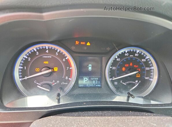 5TDZARFHXGS023007 2016 TOYOTA HIGHLANDER Gray Вид щитка приладів