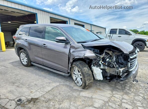 5TDZARFHXGS023007 2016 TOYOTA HIGHLANDER Gray Передня права чверть