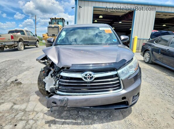 5TDZARFHXGS023007 2016 TOYOTA HIGHLANDER Gray Вид спереду