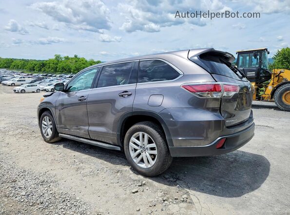 5TDZARFHXGS023007 2016 TOYOTA HIGHLANDER Gray Задня ліва чверть