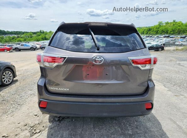 5TDZARFHXGS023007 2016 TOYOTA HIGHLANDER Gray Вид ззаду