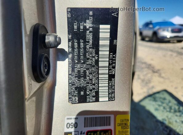 5TDZK3DC7GS743737 2016 TOYOTA SIENNA Золотой Вид наклейки с VIN-кодом
