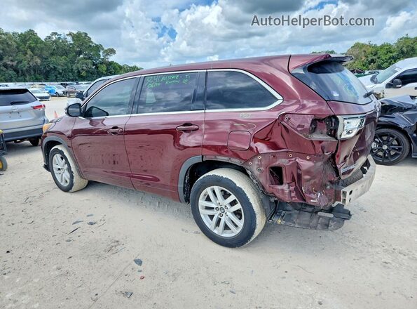 5TDZKRFH5GS174348 2016 TOYOTA HIGHLANDER Burgundy Հետևի ձախ