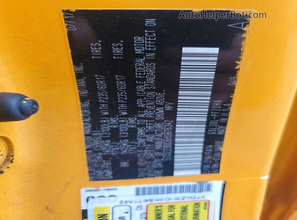 5TDZZ3DC6HS876342 2017 TOYOTA SIENNA Yellow 
