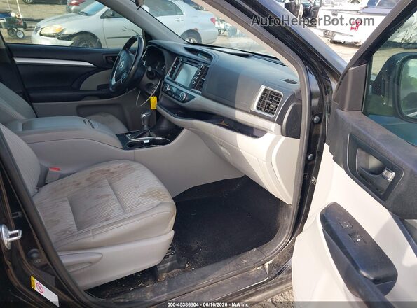 5TDZZRFH1JS240137 2018 TOYOTA HIGHLANDER Black Widok wnętrza z przodu