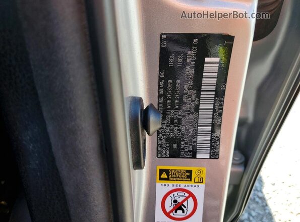 5TDZZRFH3JS255092 2018 TOYOTA HIGHLANDER Silver Вид наклейки з VIN-кодом