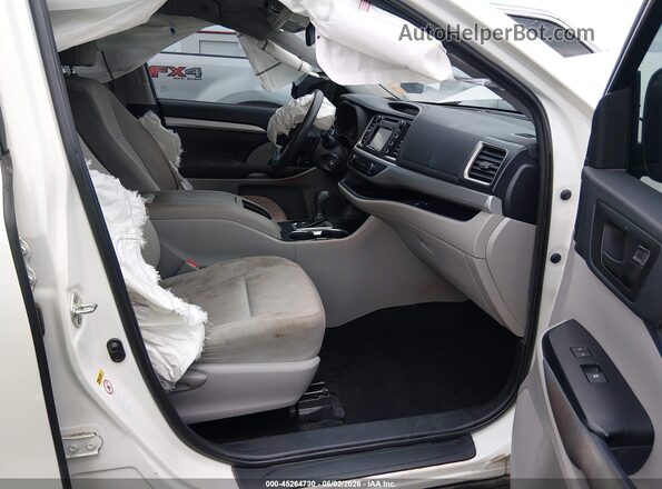 5TDZZRFH9KS333733 2019 TOYOTA HIGHLANDER White Widok wnętrza z przodu