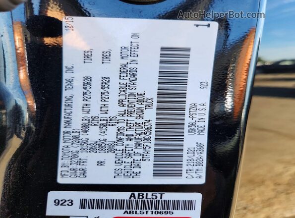 5TFAY5F10GX506374 2016 TOYOTA TUNDRA Black Widok komory silnika